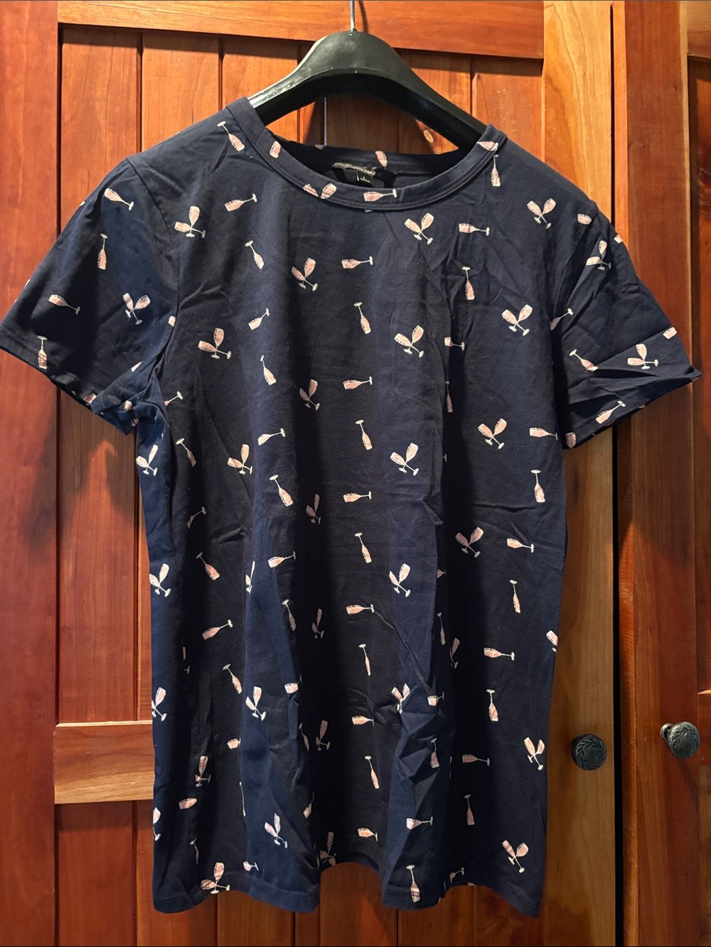 Banana Republic Navy Tee with Pink Oar Motif